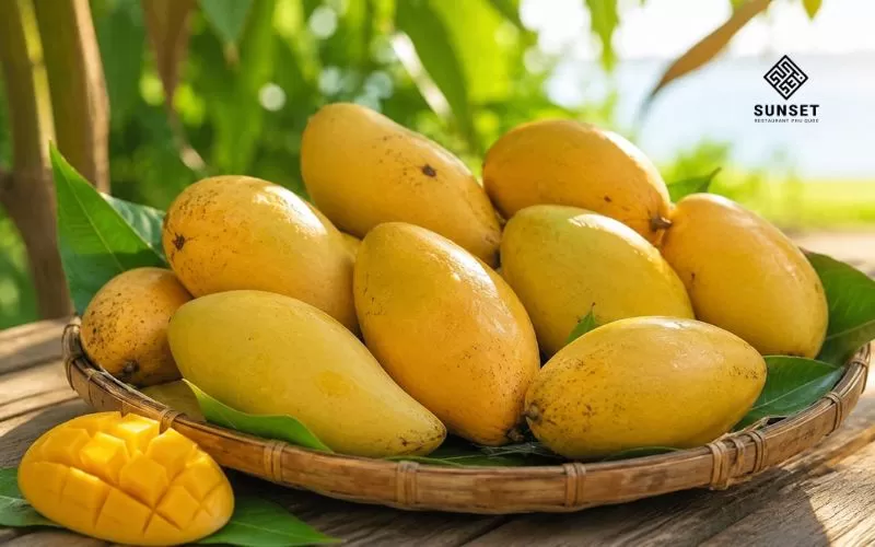 Xoài Thanh Ca Phú Quốc có vị chua ngọt hài hòa, khi chín thơm và ít xơ